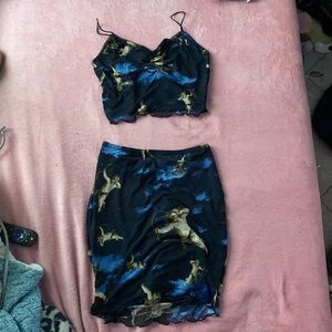 Cute Midnight blue Cupid skirt set✨👼blue top: L skirt: M